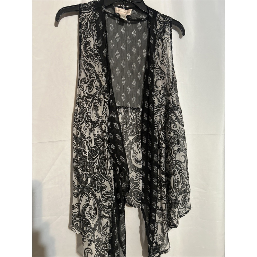 Band of Gypsies Women's Black Boho Open-Front Vest Size S/M